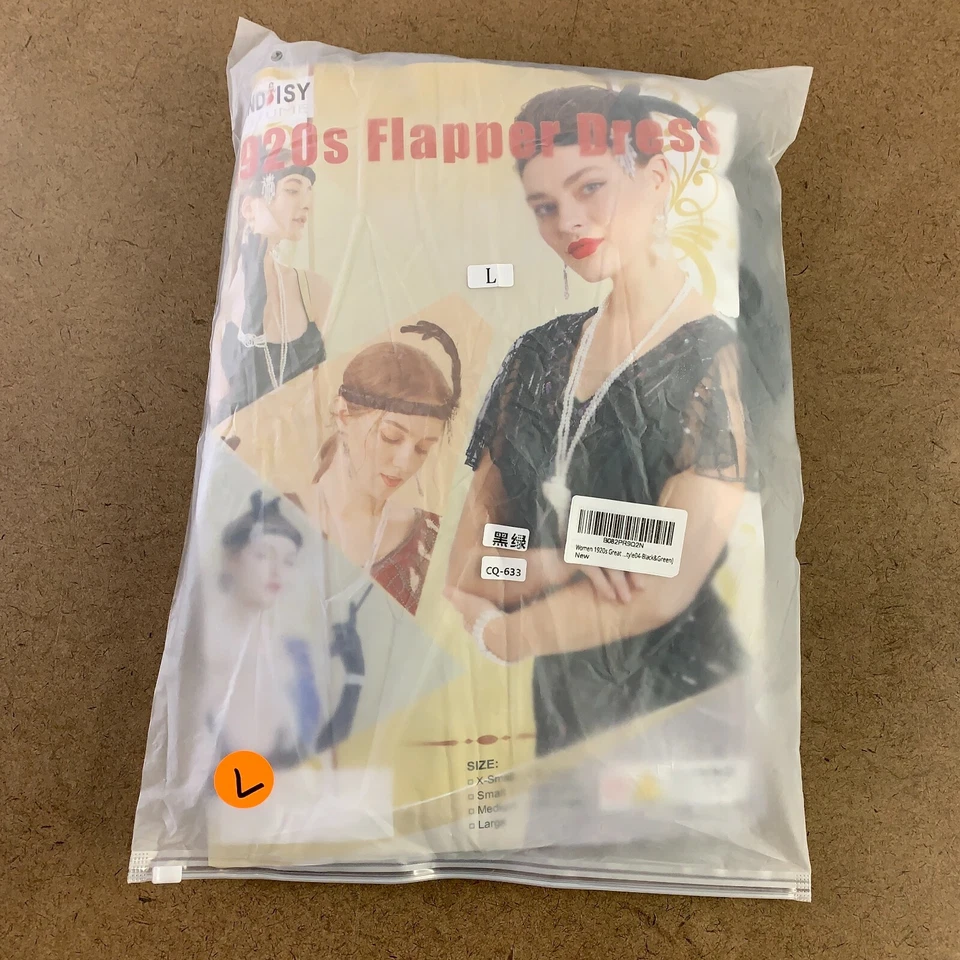 Conjunto de 9 piezas de vestido y accesorios grande con flecos de lentejuelas y flecos para mujer Foto 3 de 4