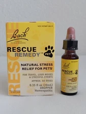 Bach RESCUE REMEDY Pet Dropper Homeopathy Natural Stress Relief  0.35 fl oz 10mL