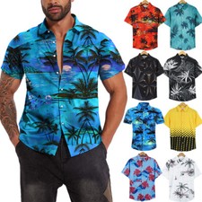 Hawaiian Shirts Men Summer Casual Beach Button-Down Cruise Holiday Party