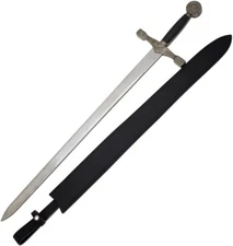 42" King Arthur Excalibur Long Sword Medieval Warrior with Leather Sheath