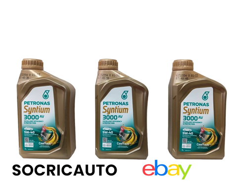 3 Litri Olio Motore  Petronas Syntium 3000 AV 5W40 Advanced Synthetic NUOVO - Foto 1 di 4