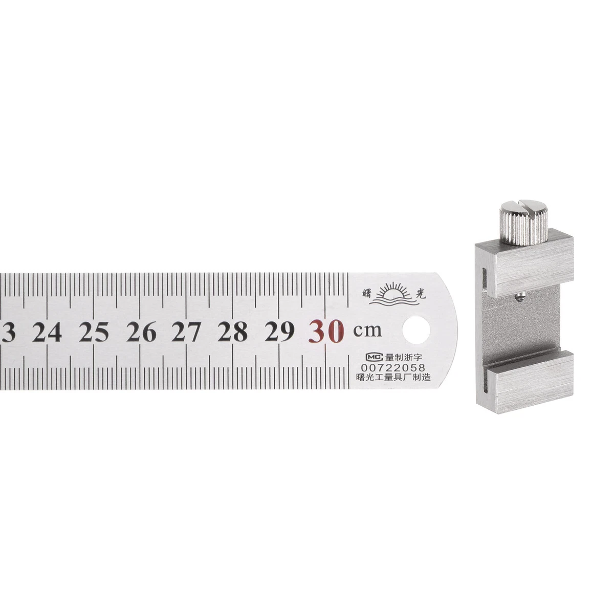 Stainless Steel Ruler with 27mm Scriber Block 12