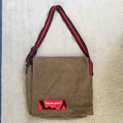 OGILVY Tolerate Genius Canvas Tan Shoulder Bag Messenger Bag 13'' x 12'' x 3''