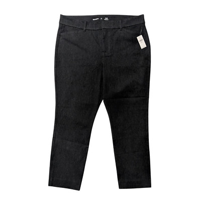 Old Navy High Rise Pixie Straight Ankle Pants Womens 14 Petite Gray Stretch NEW