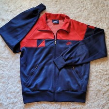 VTG 80s NIKE Full Zip Blue  Red Track Warm Up Jacket Men  s Size M
