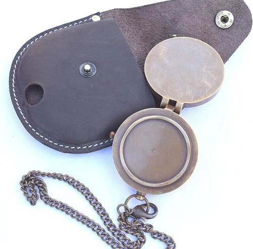 Brújula de Latón Grabable Náutica Antigua Vintage Bolsillo Regalo 2" Con Estuche - Imagen 3 de 5