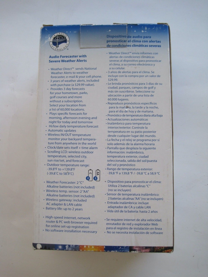 La Crosse Audio Forecaster W/ Weather Alerts NIB eBay