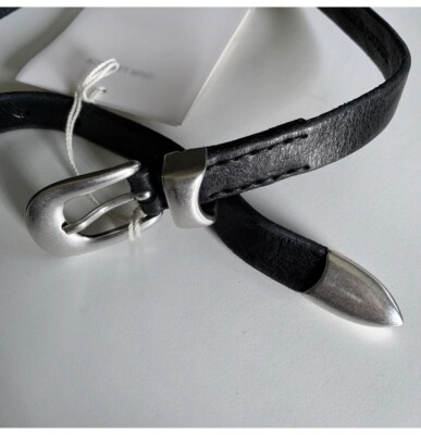 NWT Belt Our Legacy Natural Texture Full-grain Leather Silver Buckle Belt Unisex