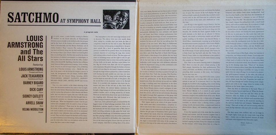 Louis Armstrong And The All Stars-Satchmo At Symphony Hall VG/VG+1977 DXSB 7195  - Image 3 of 4