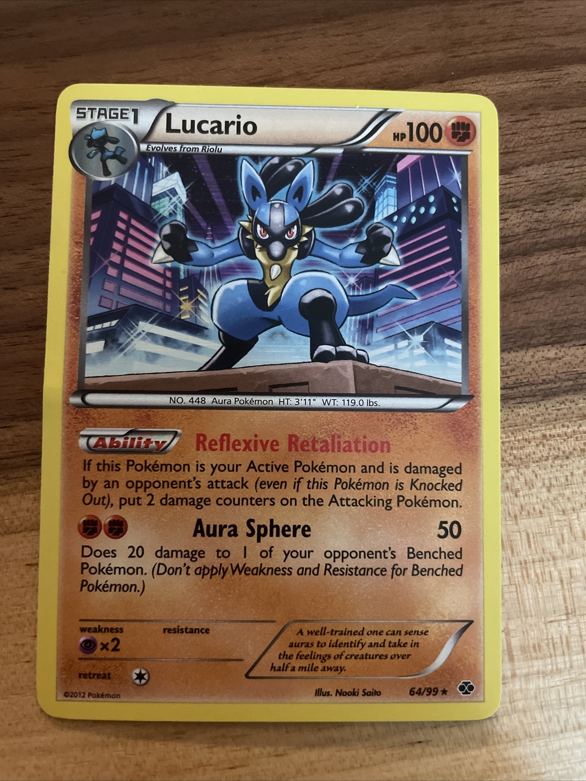 Pokémon TCG Lucario Next Destinies 64/99 Holo Holo Rare
