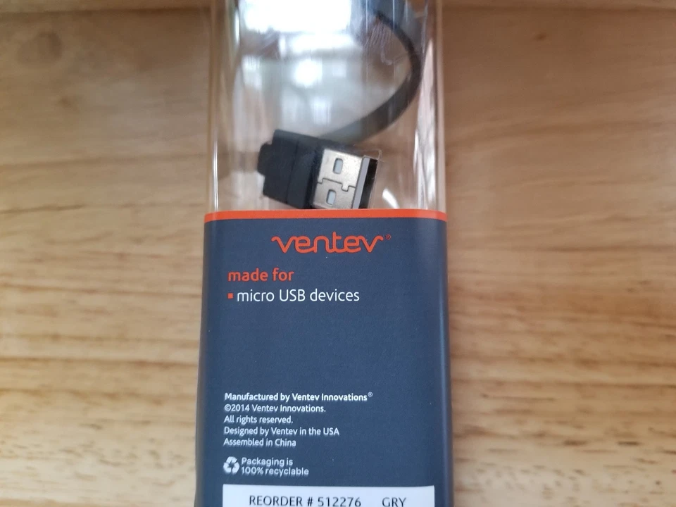 Ventev chargesync Micro USB Cable, 6in Gray - BRAND NEW MicroUSB Android Cable - Image 3 of 4