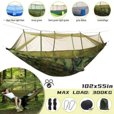 660lbs Doble Persona Camping Tienda Hamaca con Mosquitera Cama Colgante Portatil