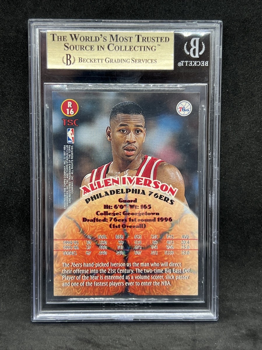 1996 Topps Stadium Club Rookies Series 2 Allen Iverson BGS 95 GEM