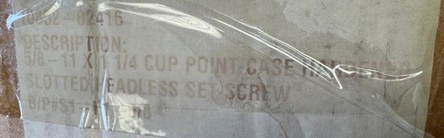 25 PCS 5/8" - 11 X 1.250" L CUP POINT CASE HARDENED SLOTTED HEADLESS SET SCREW - Picture 8 of 8