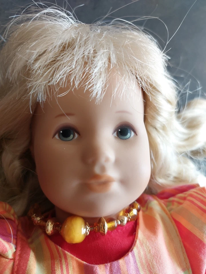 Vintage Bambola Kathe Kruse Stoffpuppe Gluckskind 36 CM - Immagine 2 di 4