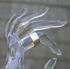 Artisan handmade sterling silver ring simple very wide band textured rustic sz 6