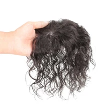 12" Fluffy WavyCurly Hair 100% Remy Human Hair Wigle Topper Top Piece For Women