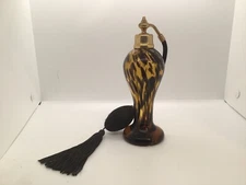 1950s Vintage Perfume Bottle Black & Gold