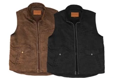 Men's  8 Pocket  Poly Canvas Western Concealed Carry Vest Black or Brown