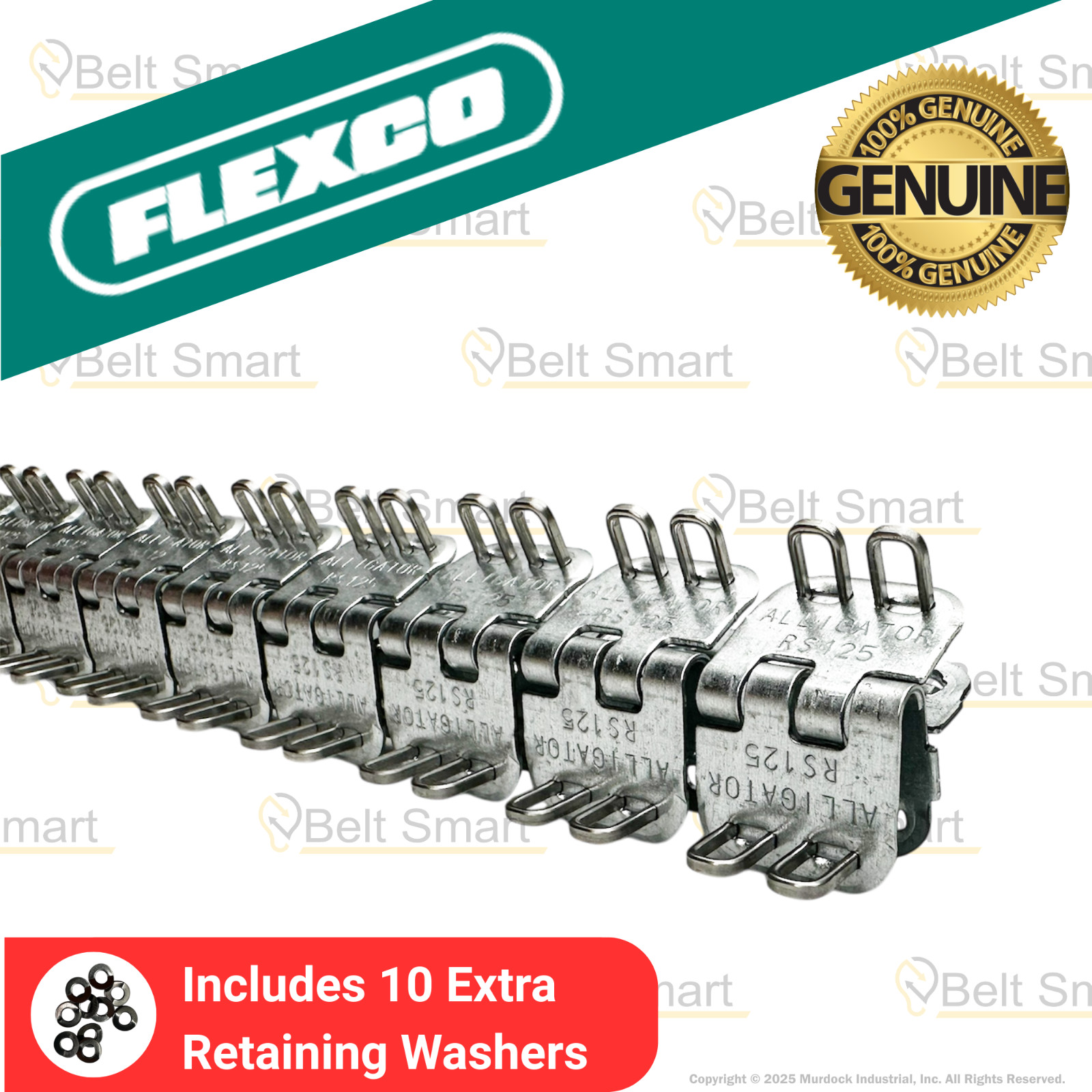 Genuine Flexco RS125J20/500NC Alligator Ready Set Staple Fastener (Box of 4 Set)