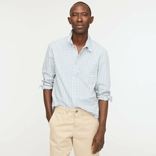 J. Crew Men's Slim Fit Lightweight Secret Wash COOLMAX Cotton Poplin Shirt NEW L