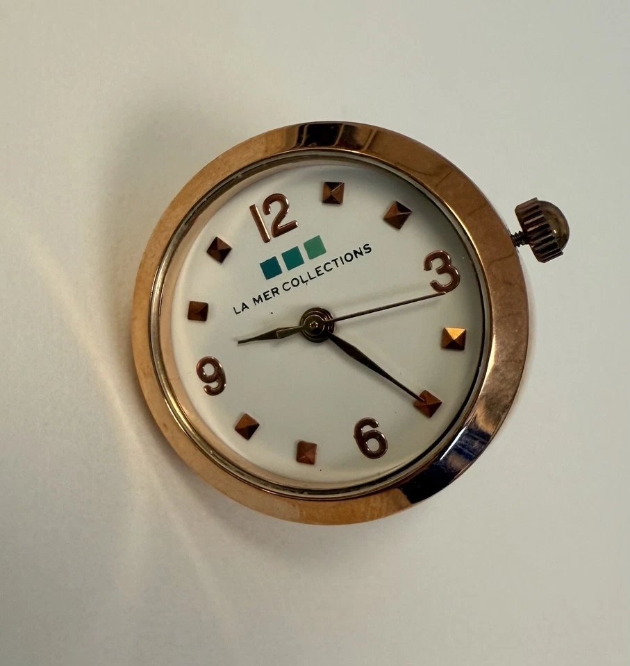 Reloj Anillo Colección La Mer IP Acabado Oro Rosa Talla 7 Esfera Blanca Foto 2 de 4