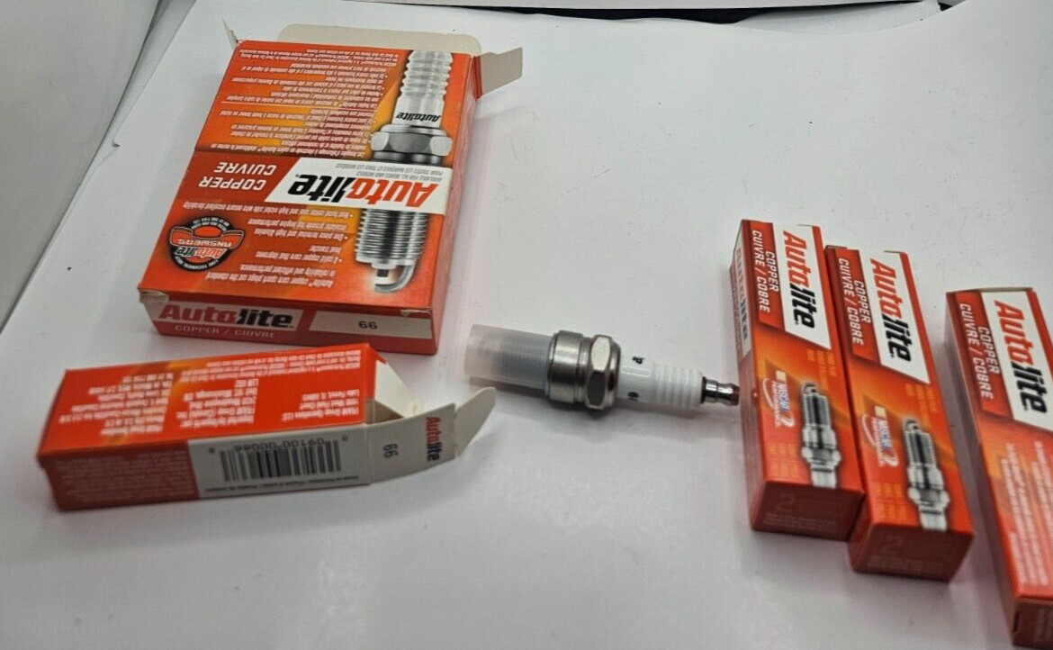 QTY 4 Autolite Copper Resistor Automotive Spark Plug 66 for 1992 Land Rover