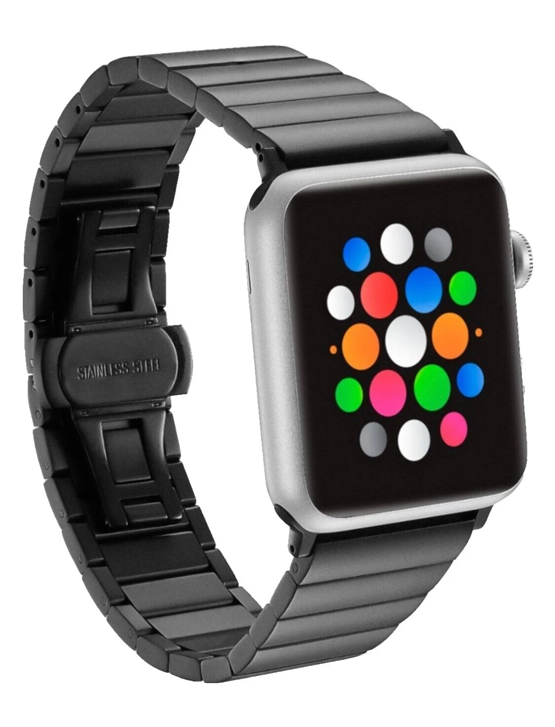 Platinum Black Wristwatch Bands