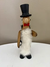 Rare J.V Orel Wooden Penguin With Top Hat MCM Zoo Line Bojesen Style Japan
