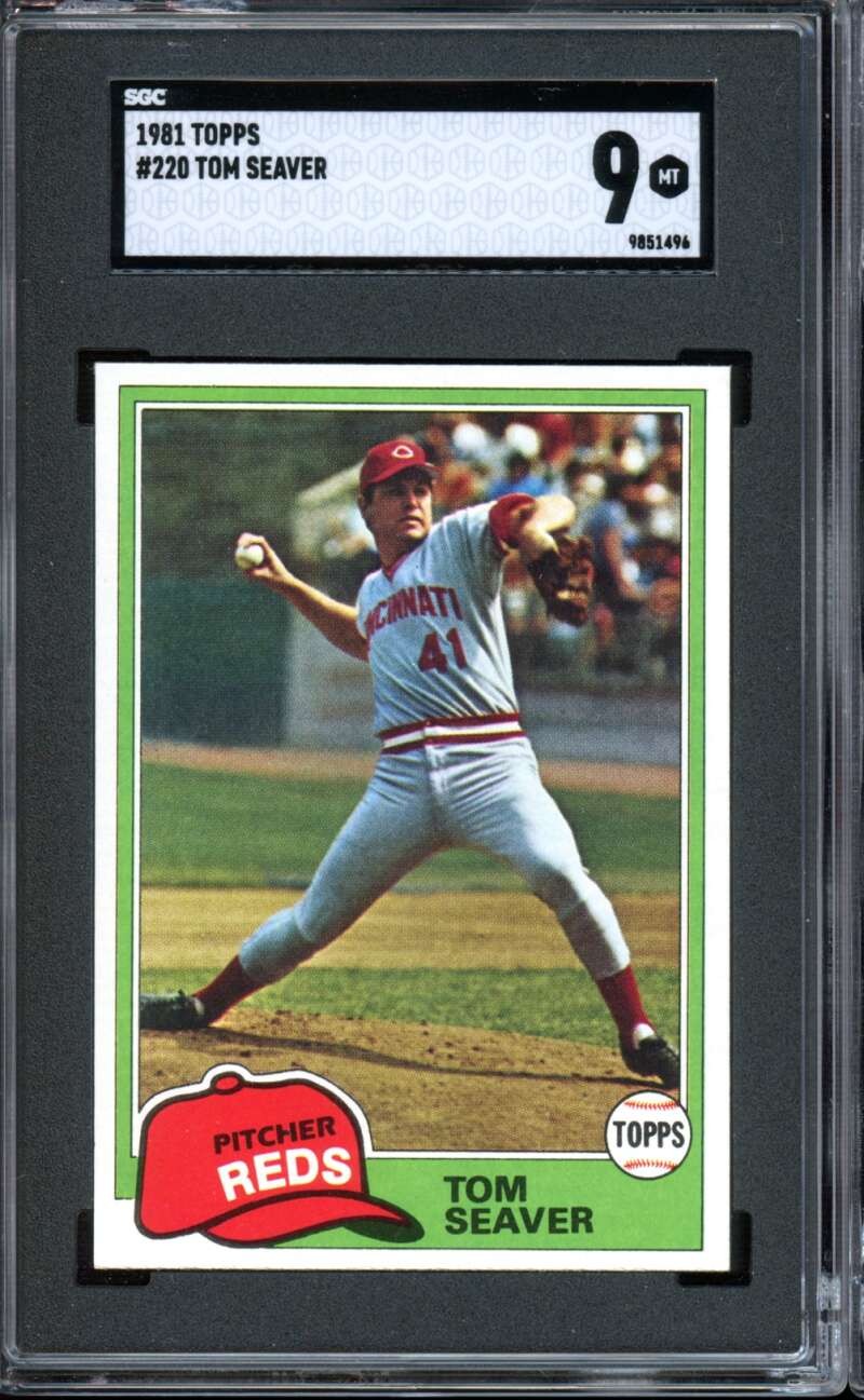 1981 Topps #220 Tom Seaver Reds HOF SGC 9 MT MINT