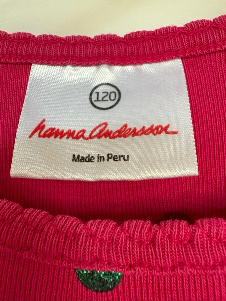 Hanna Andersson Girls’ Size 120 Long Sleeve Pink Shirt With Green Polka Dots - Image 4 of 4