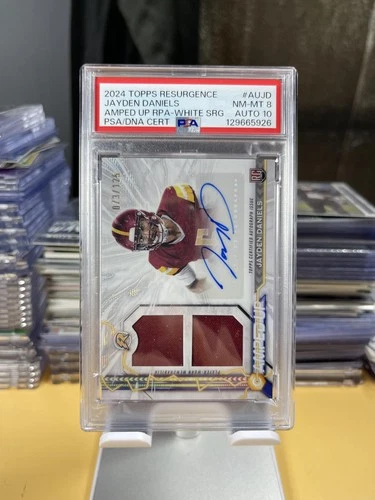 2024 Topps Resurgence Jayden Daniels Amped Up RPA Auto /125 Psa 8 Auto 10