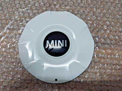 2X ORIGINAL MINI R50 R52 01-08 Wheel Center Hub Caps WHITE 15'' 36131512574