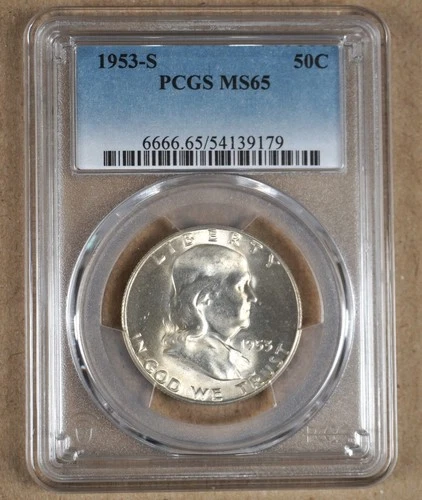 1953-S FRANKLIN HALF DOLLAR PCGS MS65 139179