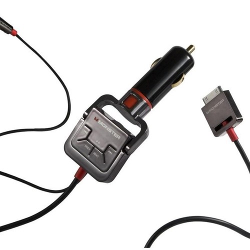 Monster iCar Charger Sterowanie Kabel ładujący Wyjście AUX do Apple iPhone iPad iPod - Zdjęcie 2 z 3