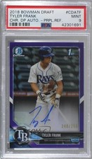2018 Bowman Draft Chrome Pick Purple Refractor Tyler Frank PSA 9 MINT Auto 8d2