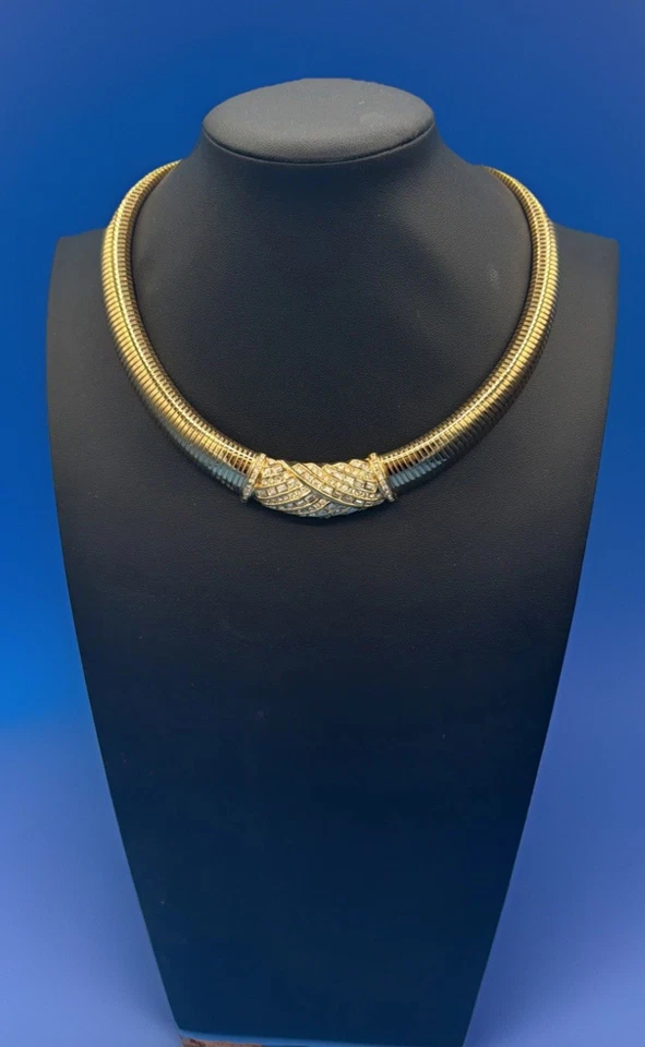 Collar CHRISTIAN DIOR Chapado en Oro Estrás con Extensor Foto 3 de 4