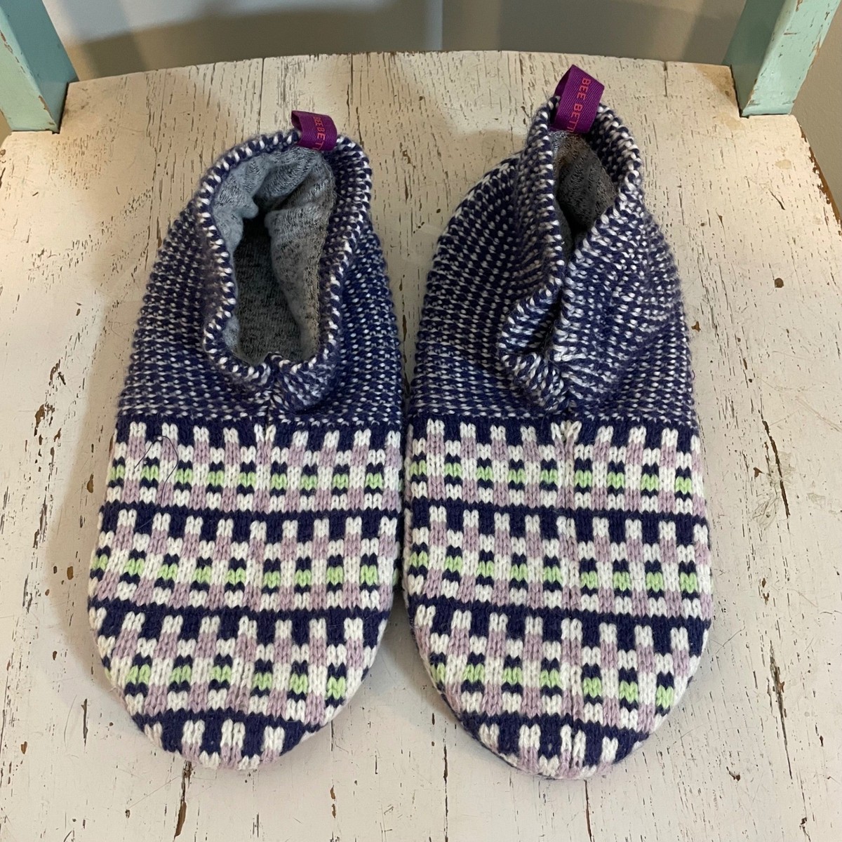 Bombas Gripper Slippers Womens Medium Twilight Navy Knit  display picture 3
