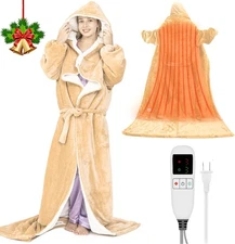 Electric Snuggle Blanket Wearable Heating Blanket with Removable Footpocket,Heat