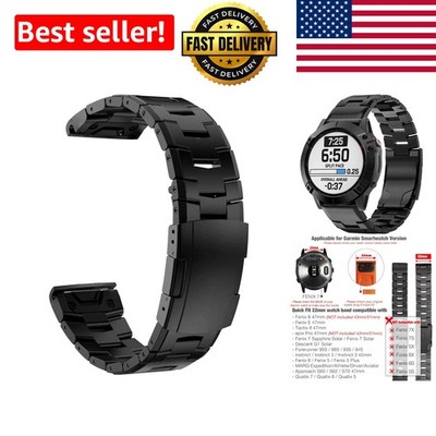Secure Titanium Watch Band with Triple-Fold Buckle for Fenix 8/7/6 Smartwatches