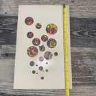 Vintage 1970 Abstract Psychedelic Geometric Painting Neon Pop Art Space Age . — photo 3