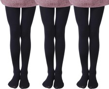 EVERSWE 3 Pairs Pack Girls Microfiber Tights Multiple Colors 2-4T, Black