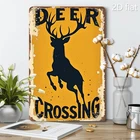 Tin Metal Signs Home Décor 8x12 Vintage Deer Crossing Warning Wall Art  Aluminum