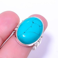 Turquoise 925 Sterling Silver Handmade Ring S.7 R 9380 157 19, Christmas Gift