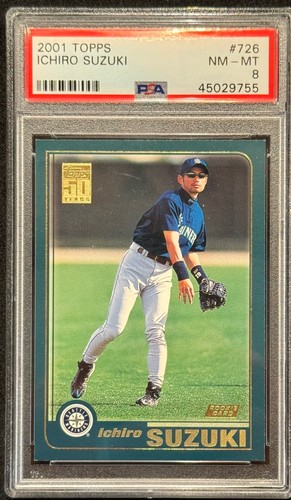 2001 Topps - Ichiro Suzuki Rookie #726 (RC) PSA 8 Mariners