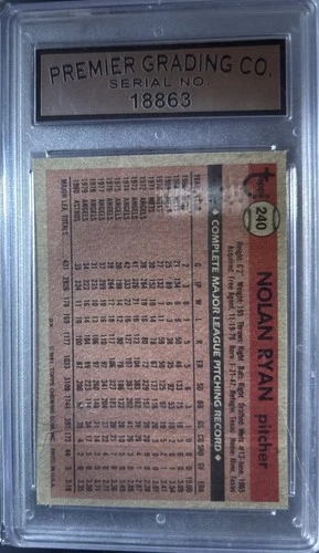 1981 Topps Nolan Ryan #240 Graded 7