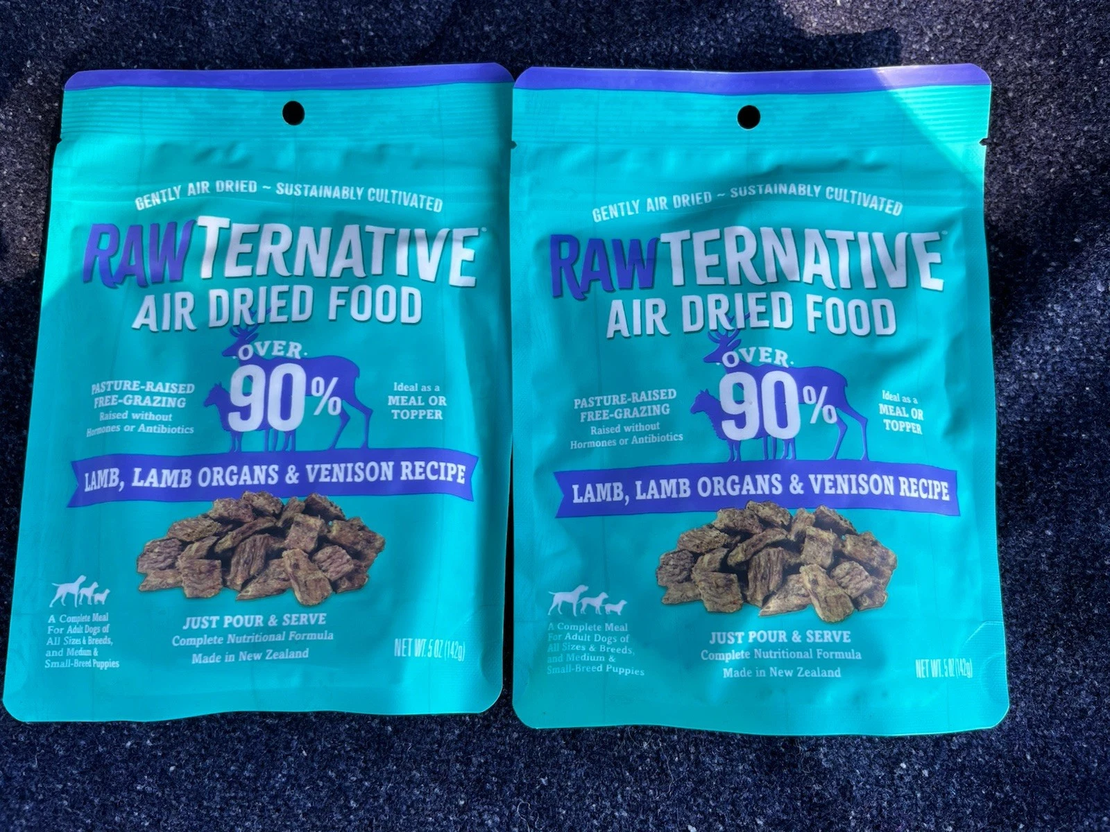 Lot 2 RawTernative Air Dried Dog Food, High Protein Lamb Venison Organs
