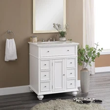 NEW⚡️Hampton Harbor 28"Wx22"Dx35"H Single Sink Freestanding Bath Vanity in White