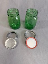 Mason Jars 16 oz with Lids Color Green Set of 2 ADDITIONAL DESCRIPTION
