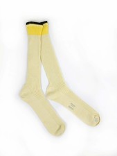 PRADA Men's Yellow Striped Top Ribbed Knit Cotton Socks EU 11.5/US L